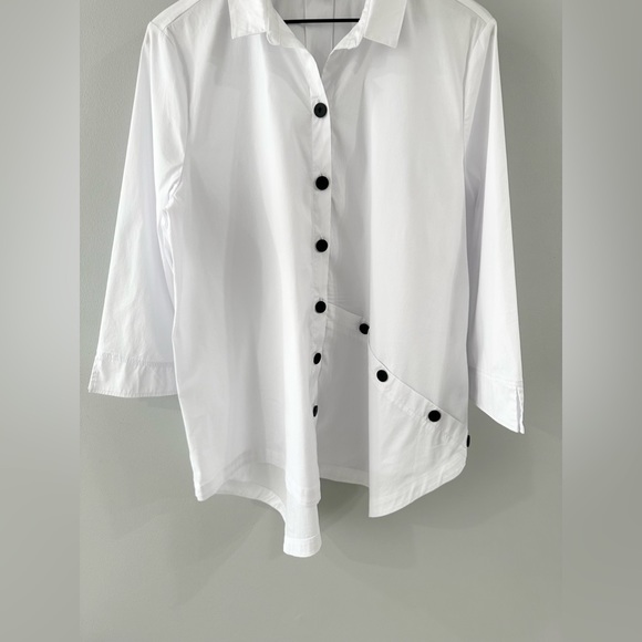 Habitat Asymmetric Hem Button Front Tunic White Size Large - Picture 4 of 6